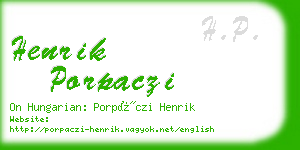 henrik porpaczi business card